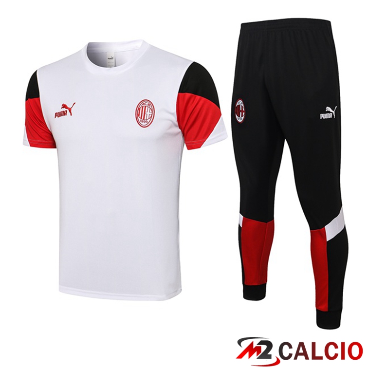 Maglia Allenamento AC Milan + Pantaloni Bianco Rosso 2021/2022