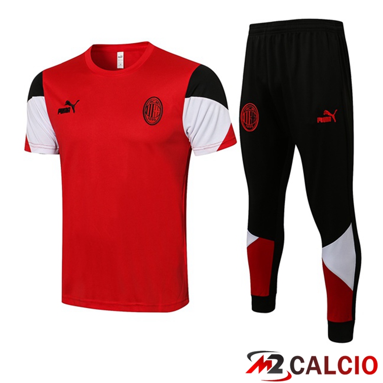 Maglia Allenamento AC Milan + Pantaloni Rosso Bianco 2021/2022