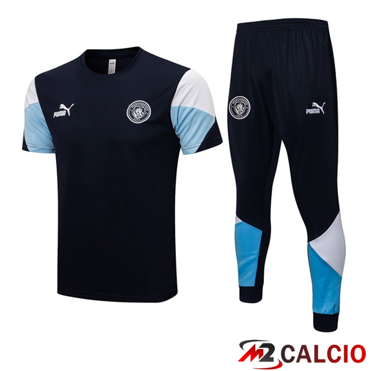 Maglia Allenamento Manchester City + Pantaloni Blu Reale 2021/2022