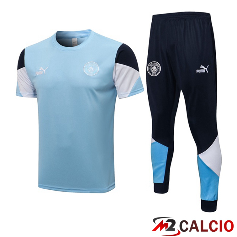Maglia Allenamento Manchester City + Pantaloni Blu 2021/2022
