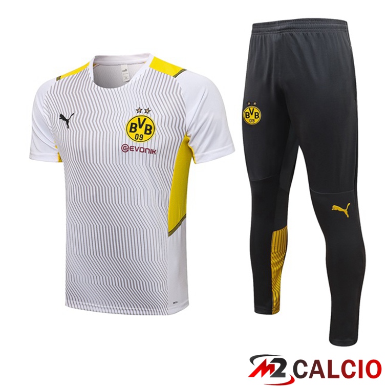 Maglia Allenamento Dortmund + Pantaloni Bianco 2021/2022