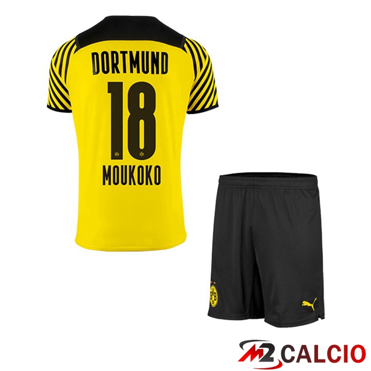 Maglia Dortmund (Moukoko 18) Bambino Prima Giallo 2021/22