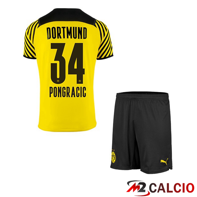 Maglia Dortmund (Pongracic 34) Bambino Prima Giallo 2021/22