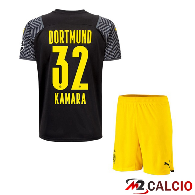 Maglia Dortmund (Kamara 32) Bambino Seconda Nero 2021/22