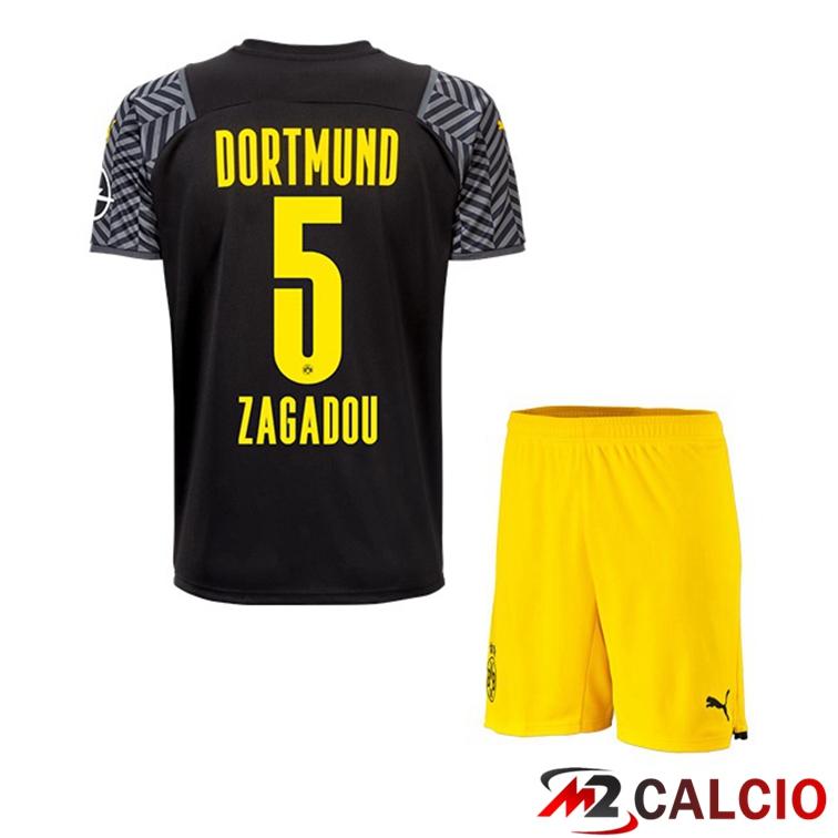 Maglia Dortmund (Zagadou 5) Bambino Seconda Nero 2021/22