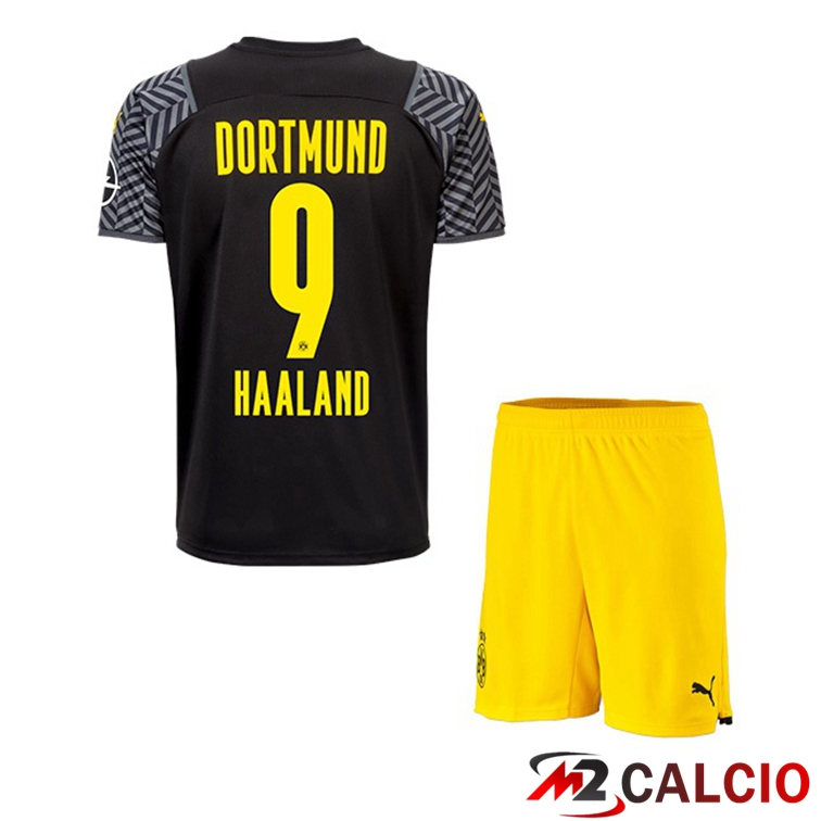 Maglia Dortmund (Haaland 9) Bambino Seconda Nero 2021/22