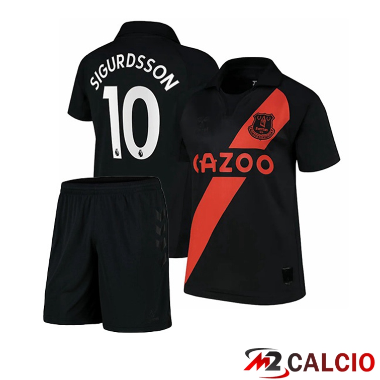 Maglia FC Everton (Sigurdsson 10) Bambino Seconda Nero 2021/22