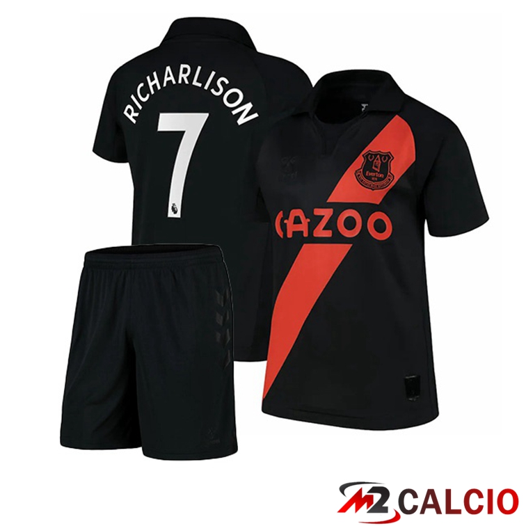 Maglia FC Everton (Richarlison 7) Bambino Seconda Nero 2021/22