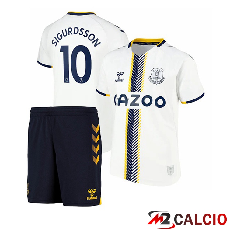 Maglia FC Everton (Sigurdsson 10) Bambino Terza Bianco 2021/22