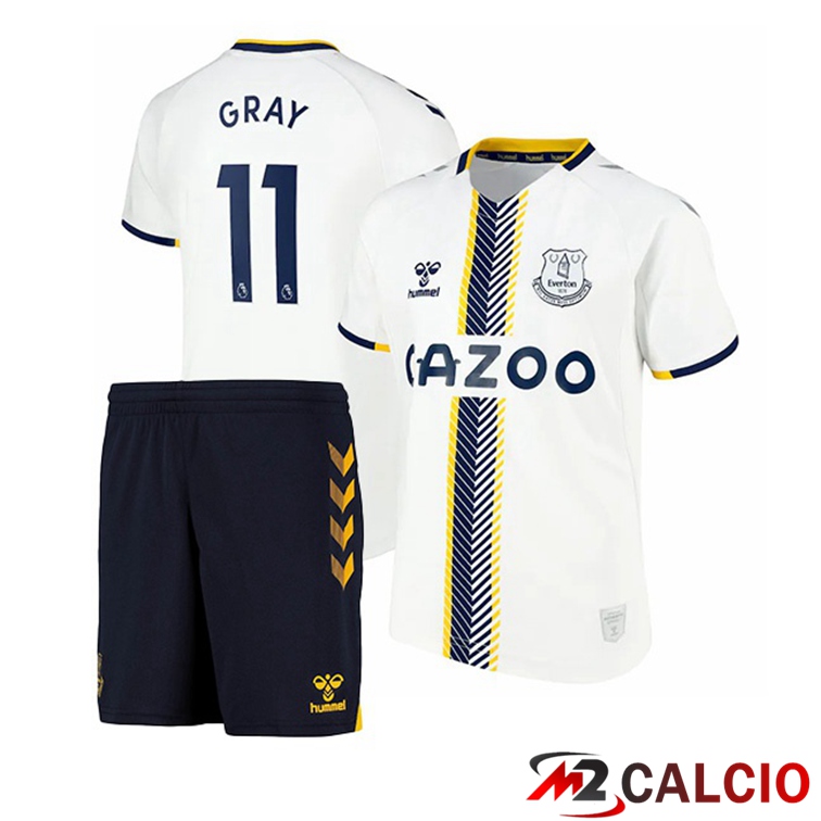 Maglia FC Everton (Gray 11) Bambino Terza Bianco 2021/22
