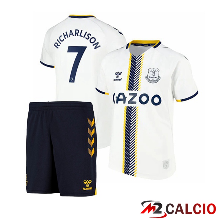 Maglia FC Everton (Richarlison 7) Bambino Terza Bianco 2021/22