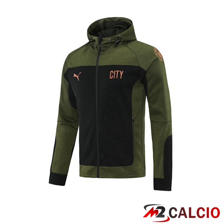 Giacca Con Cappuccio Manchester City Verde Nero 2021/2022