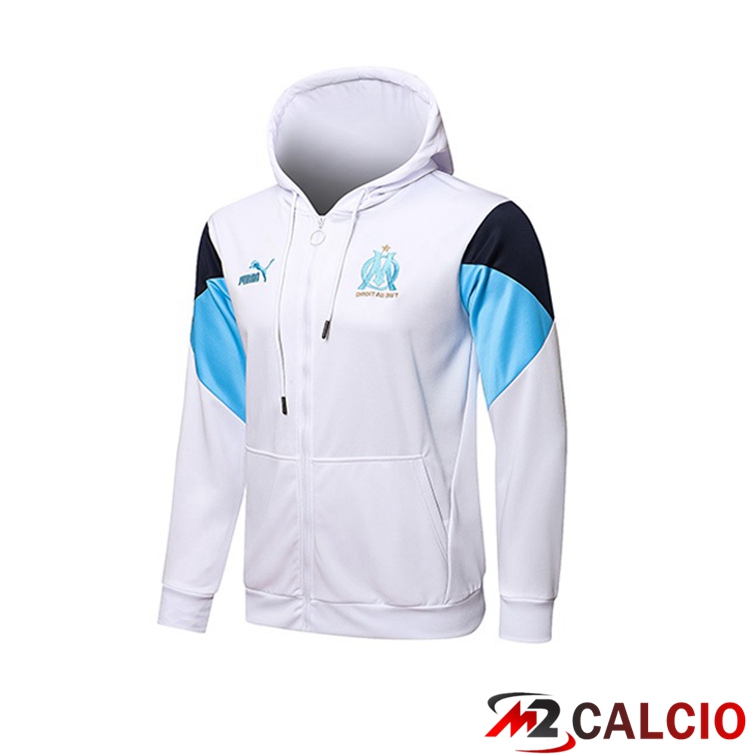 Giacca Con Cappuccio Marsiglia OM Bianco 2021/2022