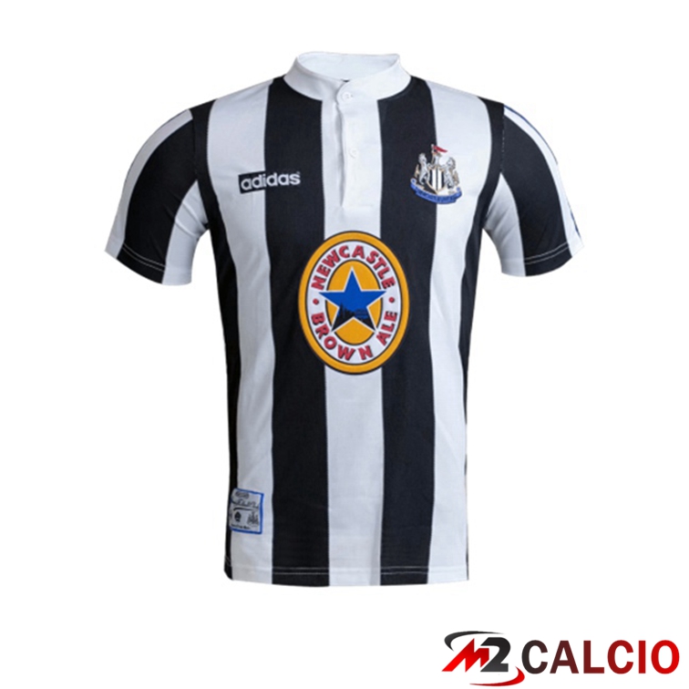 Maglie Calcio Newcastle United Retro Prima Bianco Nero 1995-1997