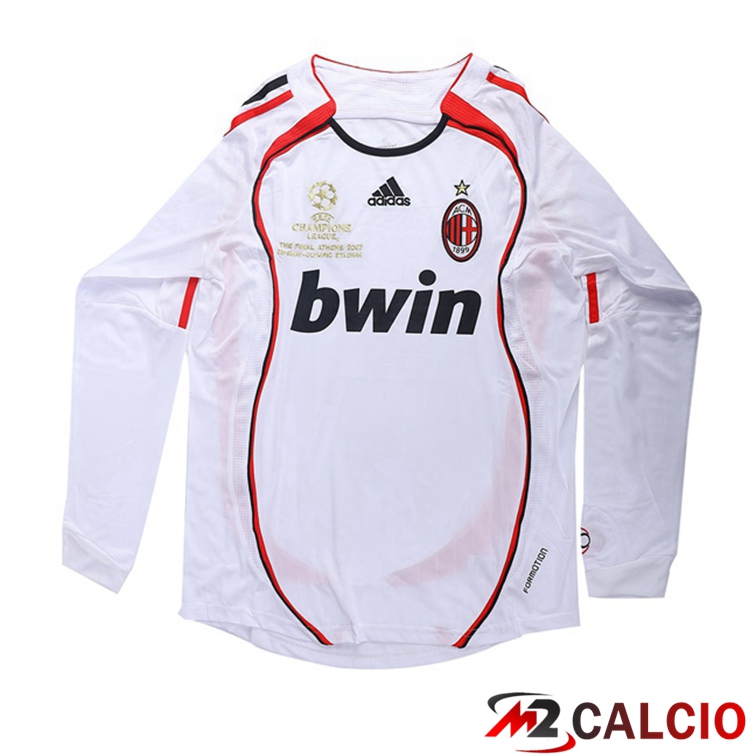 Maglie Calcio AC Milan Retro Seconda Manica Lunga Bianco 2006-2007