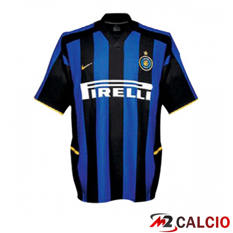 Maglie Calcio Inter Milan Retro Prima Blu Nero 2002-2003