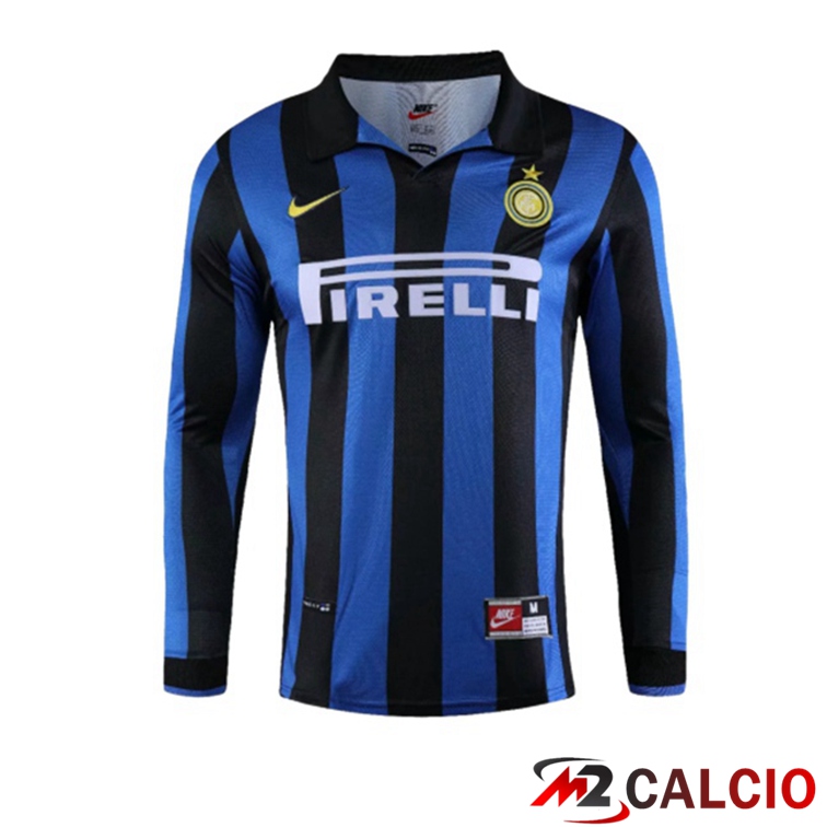 Maglie Calcio Inter Milan Retro Prima Manica Lunga Blu 1998-1999