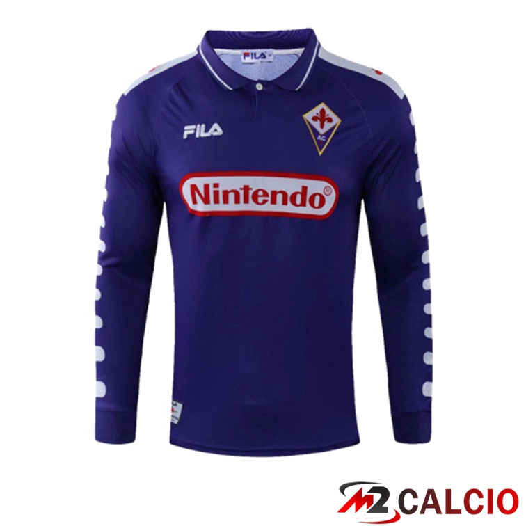 Maglie Calcio ACF Fiorentina Retro Prima Purple Manica Lunga 1998-1999