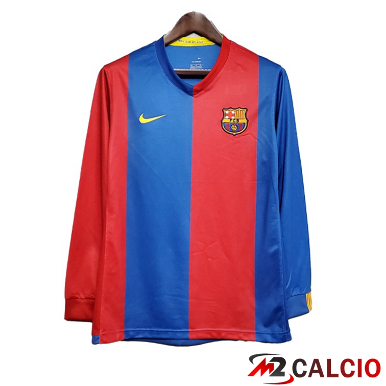 Maglie Calcio FC Barcellona Retro Prima Manica Lunga Rosso 2006-2007