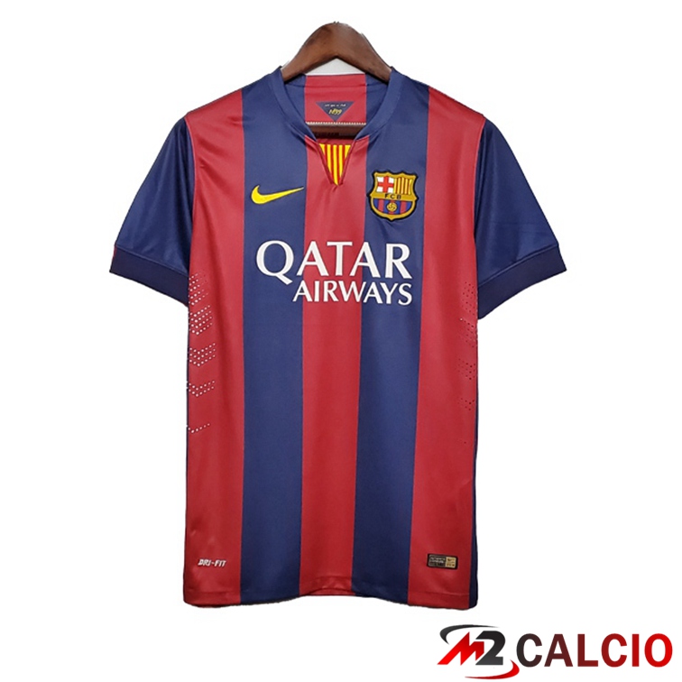 Maglie Calcio FC Barcellona Retro Prima Rosso Blu 2014-2015