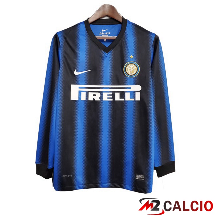 Maglie Calcio Inter Milan Retro Prima Manica Lunga Blu 2010-2011