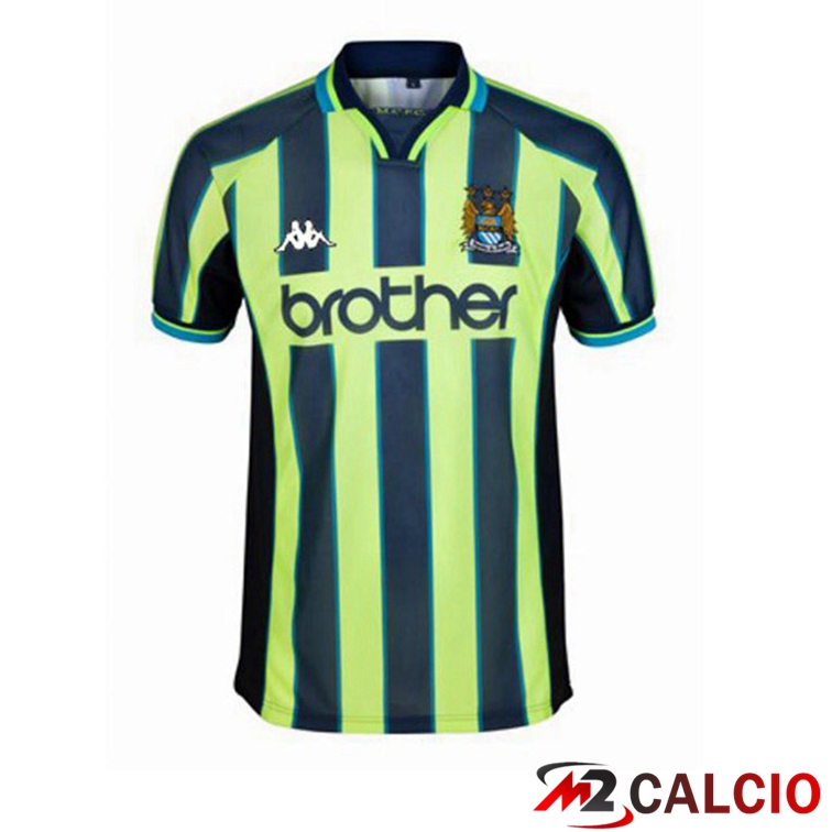 Maglie Calcio Manchester City Retro Seconda Verde 1998-1999