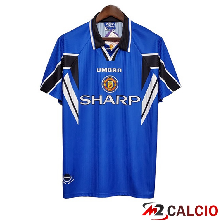 Maglie Calcio Manchester United Terza Retro Blu 1996-1997