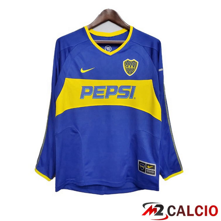 Maglie Calcio Boca Juniors Retro Prima Manica Lunga Blu 2003-2004