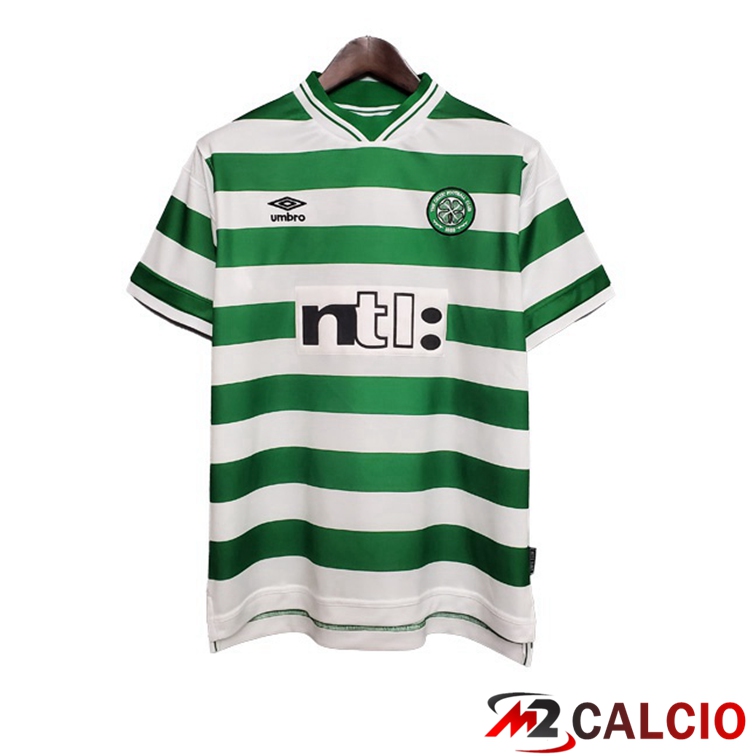 Maglie Calcio Celtic FC Retro Prima Verde Bianco 1999-2000