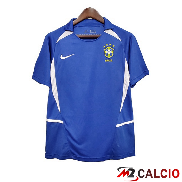 Maglie Calcio Brasile Retro Seconda Blu 2002