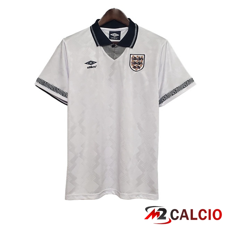 Maglie Calcio Inghilterra Retro Prima Bianco 1990