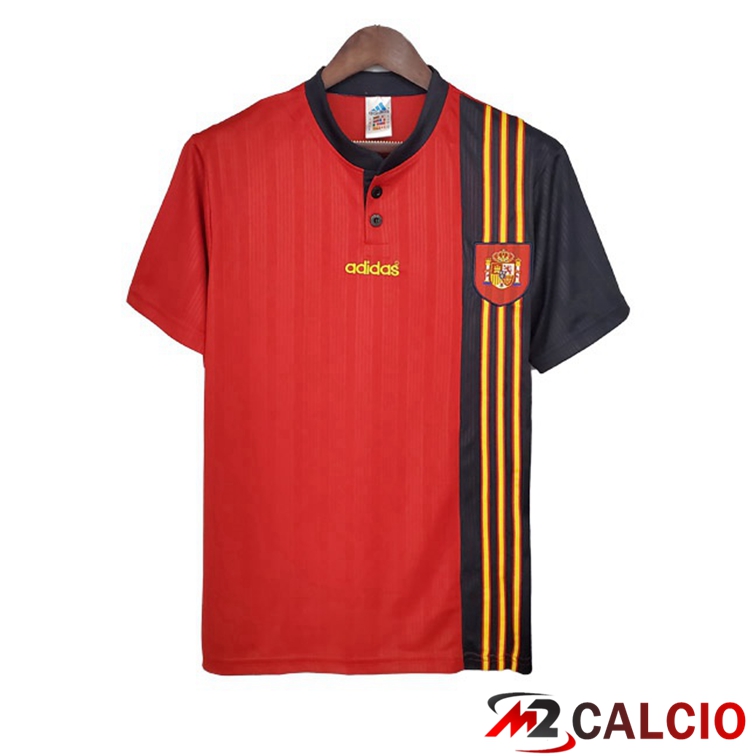 Maglie Calcio Spagna Retro Prima Rosso 1996