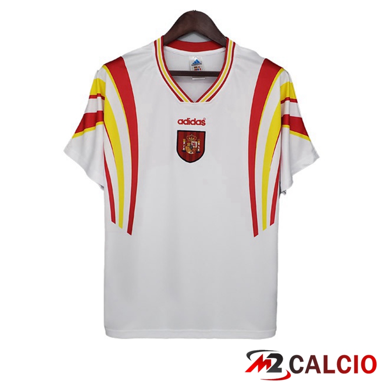 Maglie Calcio Spagna Retro Seconda Bianco 1996