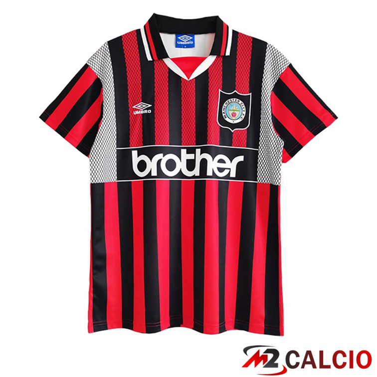 Maglie Calcio Manchester City Retro Seconda Rosso 1994-1996
