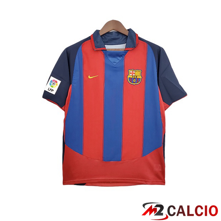 Maglie Calcio FC Barcellona Retro Prima Rosso Blu 2003-2004