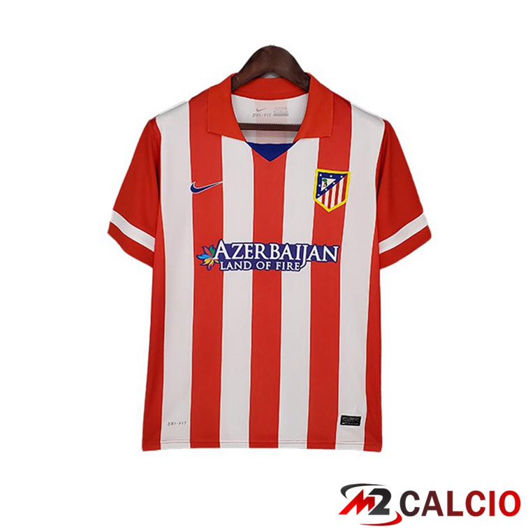 Maglie Calcio Atletico Madrid Retro Prima Rosso Bianco 2013-2014