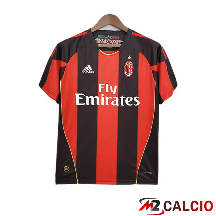 Maglie Calcio AC Milan Retro Prima Rosso Nero 2010-2011