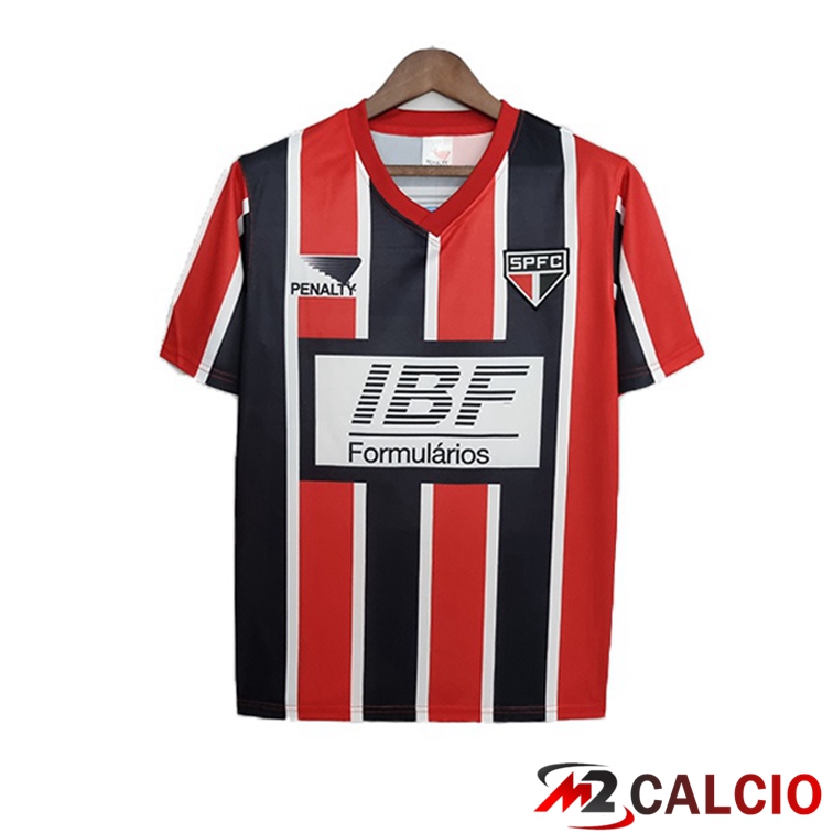 Maglia Sao Paulo FC Retro Seconda Rosso Nero 1991