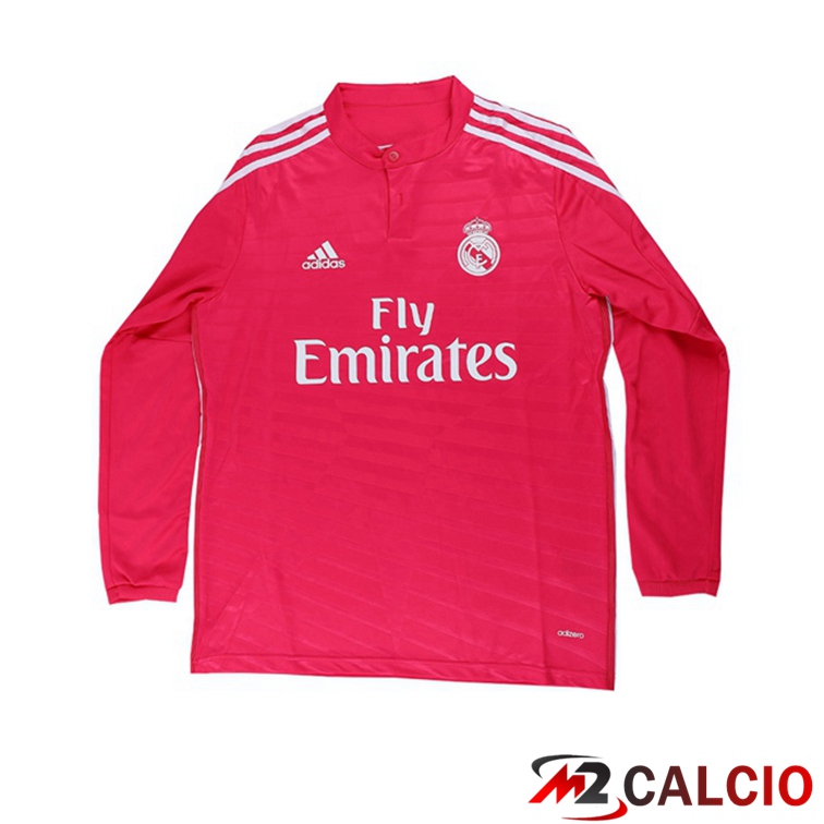 Maglie Calcio Real Madrid Retro Seconda Manica Lunga Rosa 2014-2015
