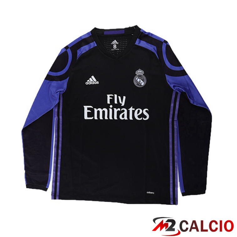 Maglie Calcio Real Madrid Terza Retro Seconda Manica Lunga Viola 2016-2017