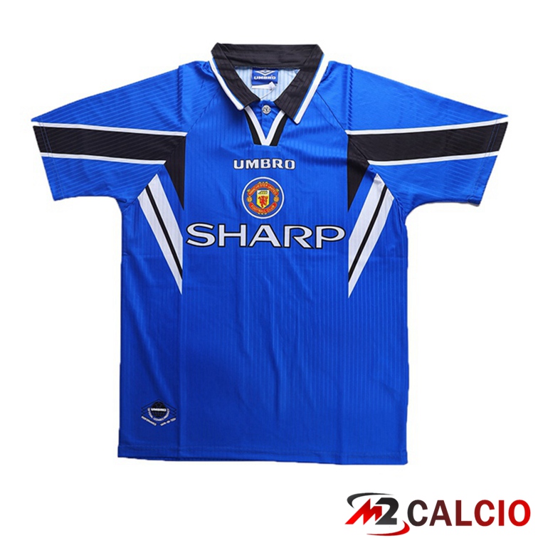 Maglie Calcio Manchester United Terza Retro Seconda Blu 1996-1997