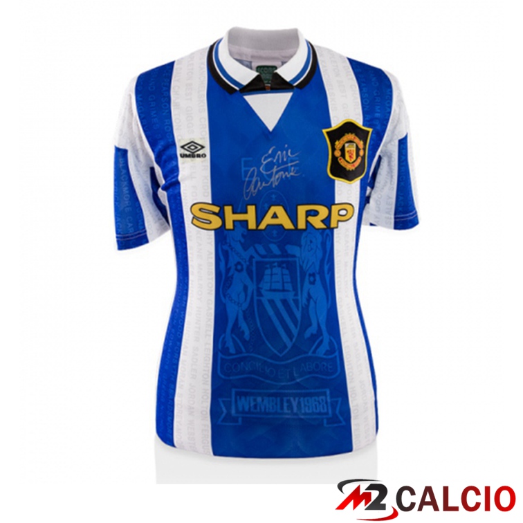Maglie Calcio Manchester United Terza Retro Seconda Bianco Blu 1994-1995