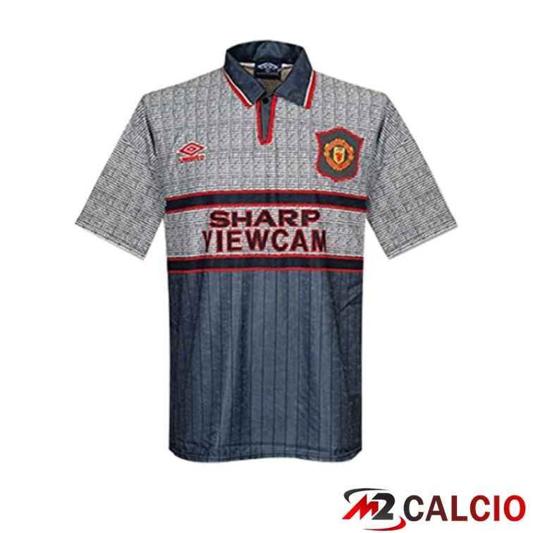 Maglie Calcio Manchester United Terza Retro Seconda Grigio 1995-1996