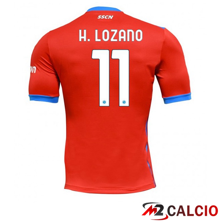 Maglia Calcio SSC Napoli (Lozano 11) Quattro Rosso 2021/2022