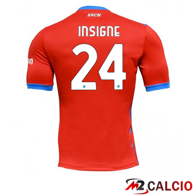 Maglia Calcio SSC Napoli (Insigne 24) Quattro Rosso 2021/2022